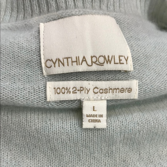 Cynthia Rowley 100% 2-Ply Cashmere Crewneck Sweater Light Green Size L - Picture 7 of 7